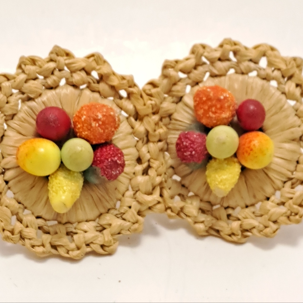 Vintage Earrings from West Germany Fruit Clip-ons